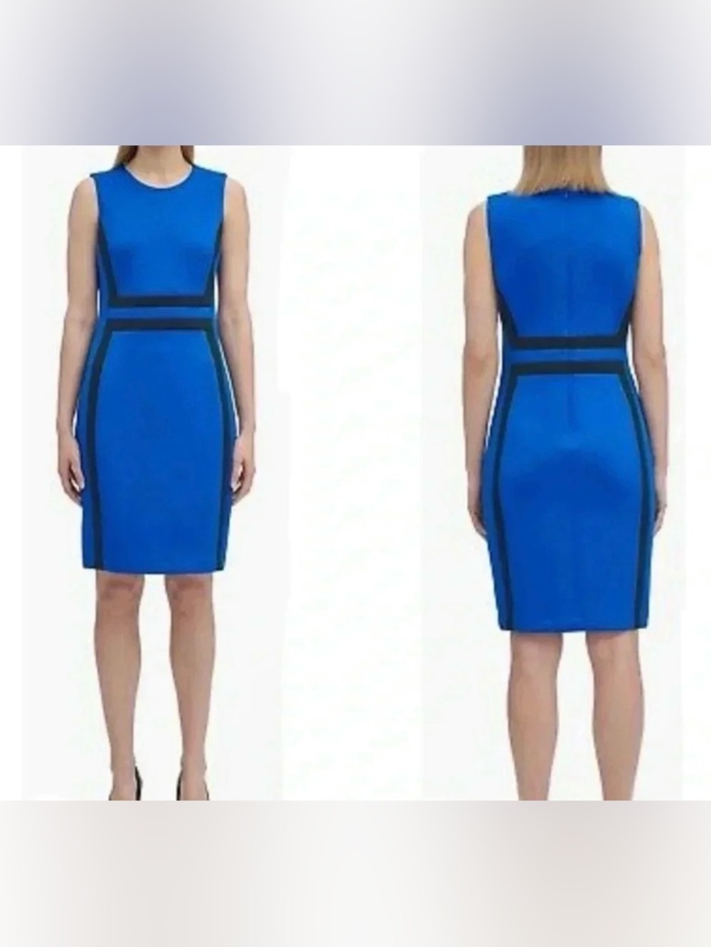 Calvin Klein Color Block Sheath Dress Size 8P - Picture 1 of 10